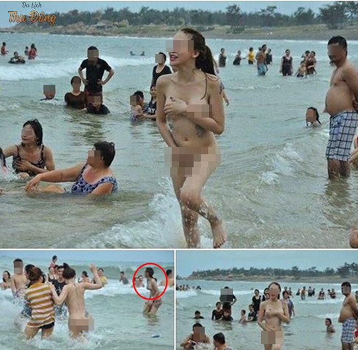 tắm biển không mặc quần áo ở Quy Nhơn