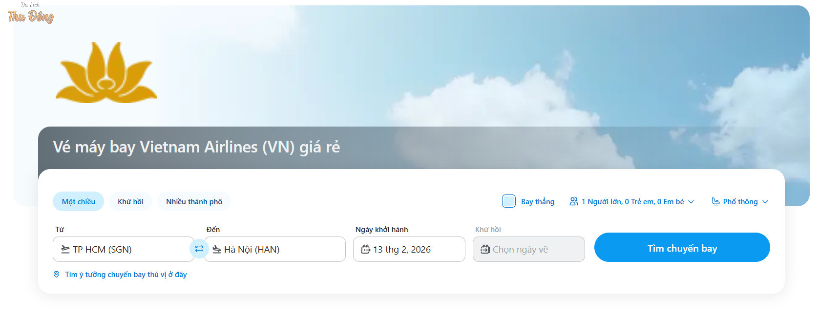 Tra cứu vé máy bay Vietnam Airlines trên Traveloka